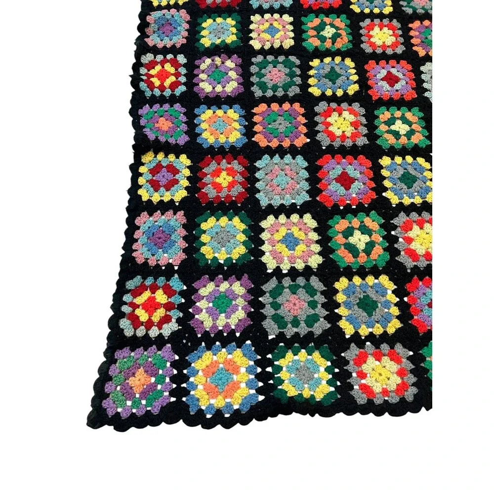 Granny Square Throw Blanket  63 x 42
